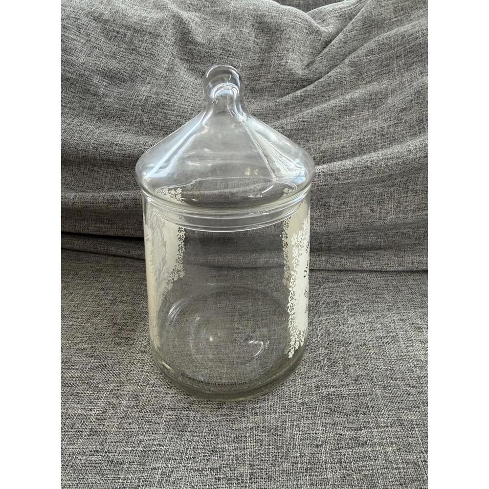 1976 Vintage Holly Hobbie Glass Apothecary Jar Cookie Candy Tea Treasure Lidded - Picture 4 of 7